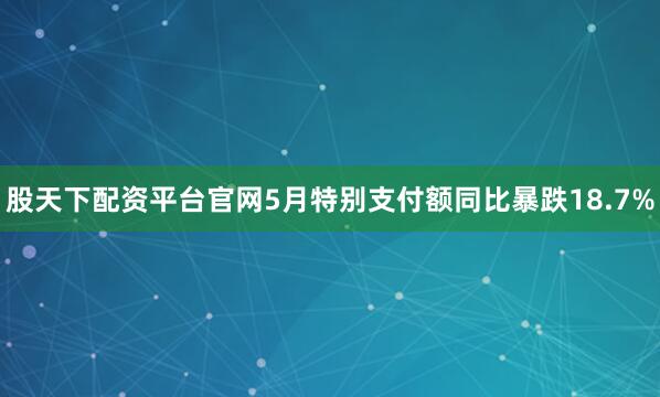 股天下配资平台官网5月特别支付额同比暴跌18.7%
